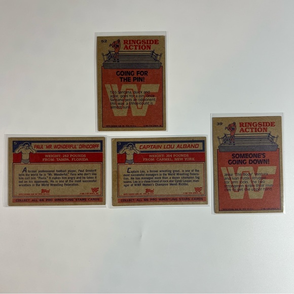 VTG 1985 Topps WWF Wrestling Lot of‎ 4 Ringside Action Cards - Picture 2 of 2